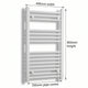 800x400mm Towel Rail Radiator Flat White Central Heating - Elegant Radiators