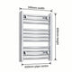 800x500mm Heated Flat or Curved Towel Radiator Chrome - Elegant Radiators