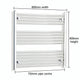 800x800mm Heated Straight Towel Rail Radiator Chrome - Elegant Radiators