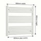 800x900mm Towel Rail Radiator Flat White Central Heating - Elegant Radiators