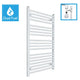 1000 x 750 White Dual Fuel Flat Heated Towel Rail Radiator