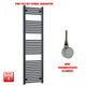 1800x550mm Flat Black Pre-Filled Electric Heated Towel Rail