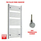 1100x500mm Pre-Filled Electric Heated Towel Rail Chrome