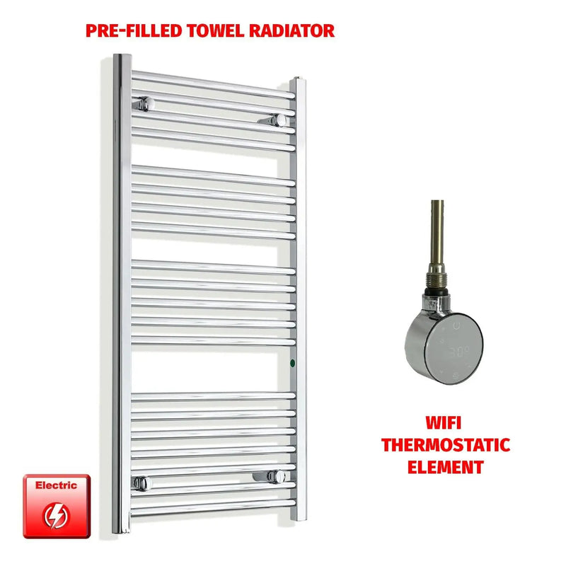 1100x500mm Pre-Filled Electric Heated Towel Rail Chrome