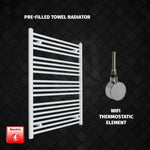 1000x800mm Pre-Filled Electric Heated Towel Rail White