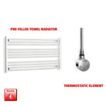 600x1300mm Pre-Filled Electric Heated Towel Radiator Straight Chrome
