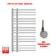 900x500mm Difta Pre Filled Electric Towel Rail Flat Chrome
