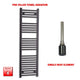 1400x450mm Flat Black Pre Filled Electric Towel Rail HTR