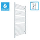 1300 x 700 White Dual Fuel Flat Heated Towel Rail Radiator