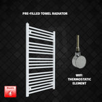 1000x700mm Pre-Filled Electric Heated Towel Rail White