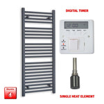 1200x500mm Flat Anthracite Pre Filled Electric Towel Rail