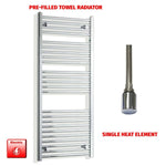 1300x550mm Pre-Filled Electric Heated Towel Rail Chrome