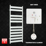 1200x500mm White Flat Panel Pre Filled Electric Towel Rail