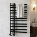 900 mm High x 500 mm Wide Difta Heated Towel Radiator Flat Black