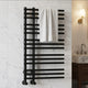 900 mm High x 500 mm Wide Difta Heated Towel Radiator Flat Black
