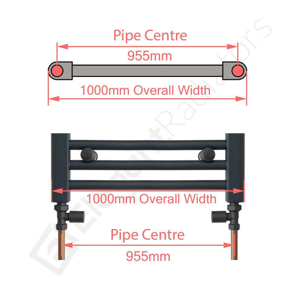 900 x 1000 Chrome Dual Fuel Flat Heated Towel Rail Radiator