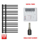 Single Heat / Digital Timer 900 x 500 Difta Pre-Filled Electric Heated Towel Radiator Flat Black