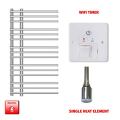 Single Heat / Wifi Timer 900 x 500 Difta Pre-Filled Electric Heated Towel Radiator Flat Chrome