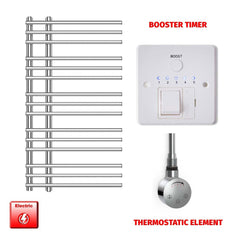 ER-Touch Thermostatic / Booster Timer 900 x 500 Difta Pre-Filled Electric Heated Towel Radiator Flat Chrome