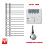 ER-Touch Thermostatic / Digital Timer 900 x 500 Difta Pre-Filled Electric Heated Towel Radiator Flat Chrome