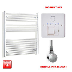 ER-Touch Thermostatic / Booster Timer 900 x 800 Pre-Filled Electric Heated Towel Rail Straight Chrome