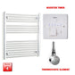 ER-Touch Thermostatic / Booster Timer 900 x 800 Pre-Filled Electric Heated Towel Rail Straight Chrome