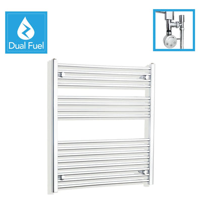 900x900mm Chrome Dual Fuel Flat Heated Towel Rail Radiator