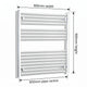 900x900mm Heated Straight Towel Radiator Chrome - Elegant Radiators