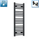 1000 mm High 300 mm Wide Black Towel Rail Central Heating