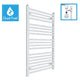 1000 x 700 White Dual Fuel Flat Heated Towel Rail Radiator