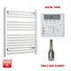 800x550mm Pre Filled Electric Towel Rail Straight Chrome