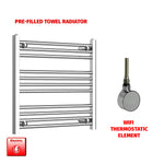 600x650mm Pre Filled Electric Towel Rail Straight Chrome