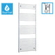 1600x650mm Chrome Dual Fuel Flat Heated Towel Rail Radiator