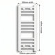 Dimension diagram: Flat White 250mm x 600mm ladder towel rail with pipe centre measurement