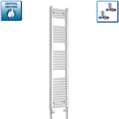 1800x300mm Heated Straight Towel Rail Radiator Chrome