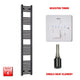 1800x300mm Flat Black Pre Filled Electric Towel Rail HTR