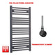 1000x500mm Flat Black Pre Filled Electric Towel Rail