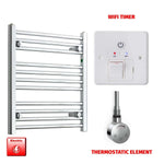 600x500mm Pre-Filled Electric Heated Towel Rail Flat / Curved Chrome