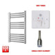 700 x 400mm Chrome Prefilled Electric Heated Towel Rail - Flat Ladder Radiator