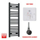 1000x300mm Flat Black Pre-Filled Electric Heated Towel Rail