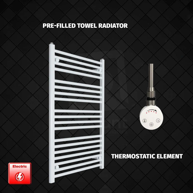 1000x700mm Pre-Filled Electric Heated Towel Rail White
