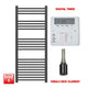 1200 x 500mm Flat Black Electric Towel Rail Pre-Filled