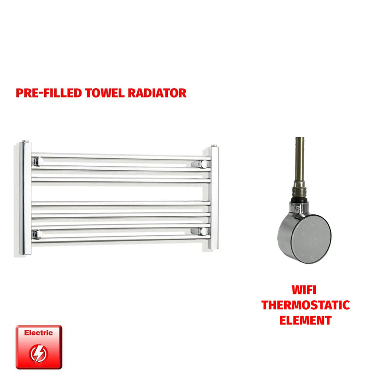 400x800mm Pre Filled Electric Towel Rail Straight Chrome