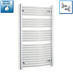 1200 mm High x 700 mm Wide Heated Curved Towel Rail Radiator Chrome