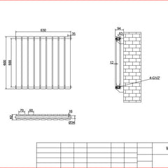 Anthracite Horizontal Column Panel Radiator 600 Height – Single/Double