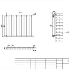 Anthracite Horizontal Column Panel Radiator 600 Height – Single/Double