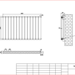 Anthracite Horizontal Column Panel Radiator 600 Height – Single/Double