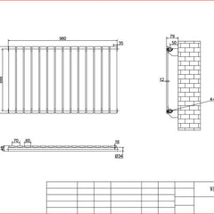 Anthracite Horizontal Column Panel Radiator 600 Height – Single/Double