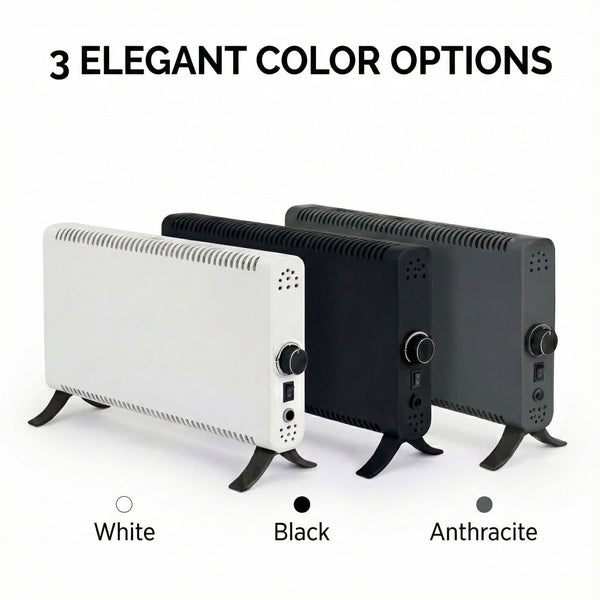 Electric Convector Heater 2000W - Portable Radiator with Adjustable Thermostat