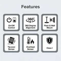 Electric Convector Heater 2000W - Portable Freestanding Radiator, 2 Heat Settings